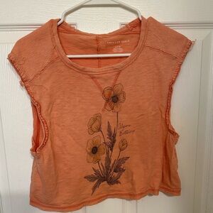 American Eagle short tank top with floral print